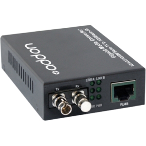 AddOn 1000Base-TX To 1000Base-BXU ST BiDi 20km SMF Media Converter ADD-GMC-BX-UST