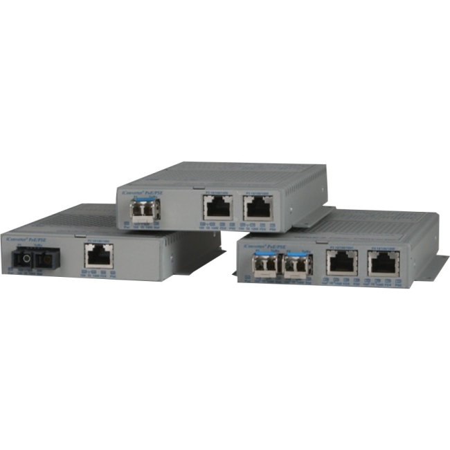 Omnitron Standard Gigabit Media Converter 9419-0-21W GPoE/S