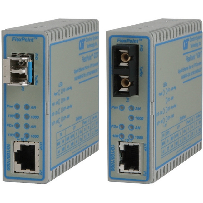 Omnitron 10/100/1000 UTP to 100/1000X Ethernet Media Converter 4703-1