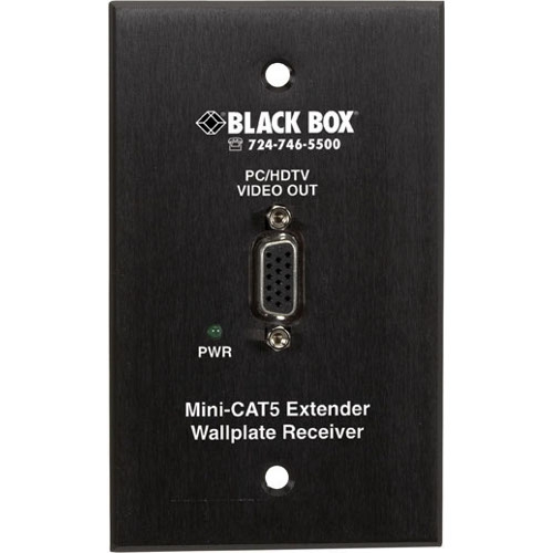 Black Box Mini CAT5 VGA Extender Receiver in Wallplate AC504A-WP-R