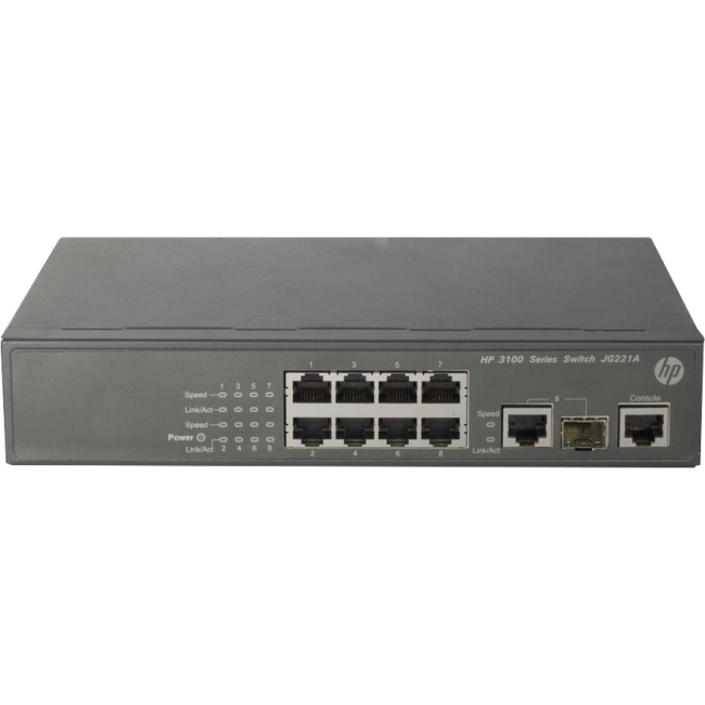 HP Ethernet Switch JG221A#ABA 3100-8 v2 SI
