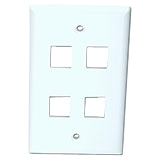 4XEM 4 Outlet RJ45 Wall Plate/ Face Plate White 4XFP04KYWH