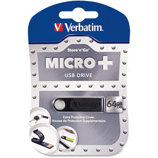 Verbatim Store 'n' Go Micro USB Drive Plus - 64GB Blk 97762