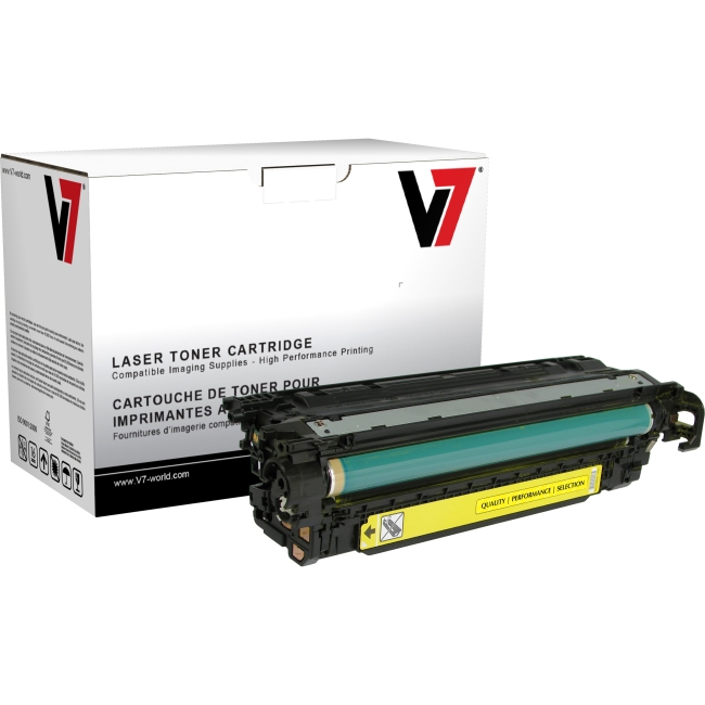 V7 Yellow Toner Cartridge, Yellow For HP Color LaserJet CM3530 MFP, CM3530FS MFP THY23525
