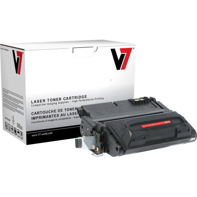 V7 Black Toner Cartridge, MICR For HP LaserJet 4240, 4240N, 4250, 4250N, 4250TN THK25942AM