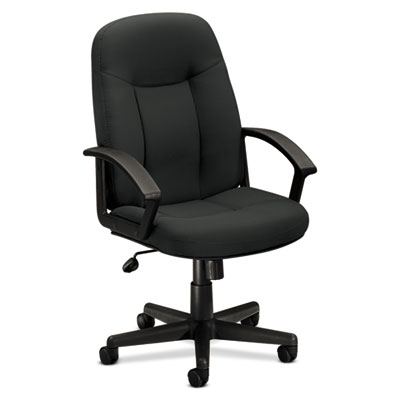 basyx VL601 Series Executive Mid-Back Swivel/Tilt Chair, Charcoal Fabric/Black Frame VL601VA19 BSXVL601VA19 VL601VA19T