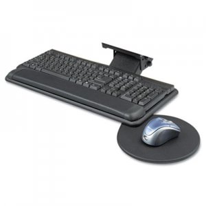Safco Adjustable Keyboard Platform with Swivel Mouse Tray, 18-1/2w x 9-1/2d, Black SAF2135BL 2135BL