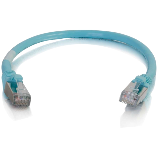 C2G 6in Cat6a Snagless Shielded (STP) Network Patch Cable - Aqua 00977