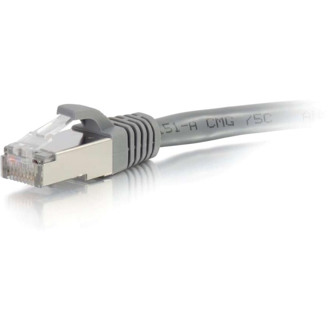 C2G 1ft Cat6a Snagless Shielded (STP) Network Patch Cable - Gray 00638