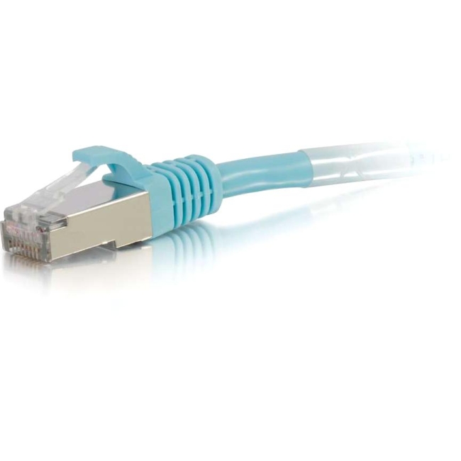 C2G 1ft Cat6a Snagless Shielded (STP) Network Patch Cable - Aqua 00740