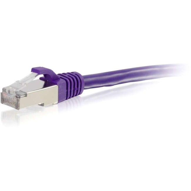 C2G 1ft Cat6 Snagless Shielded (STP) Network Patch Cable - Purple 00897