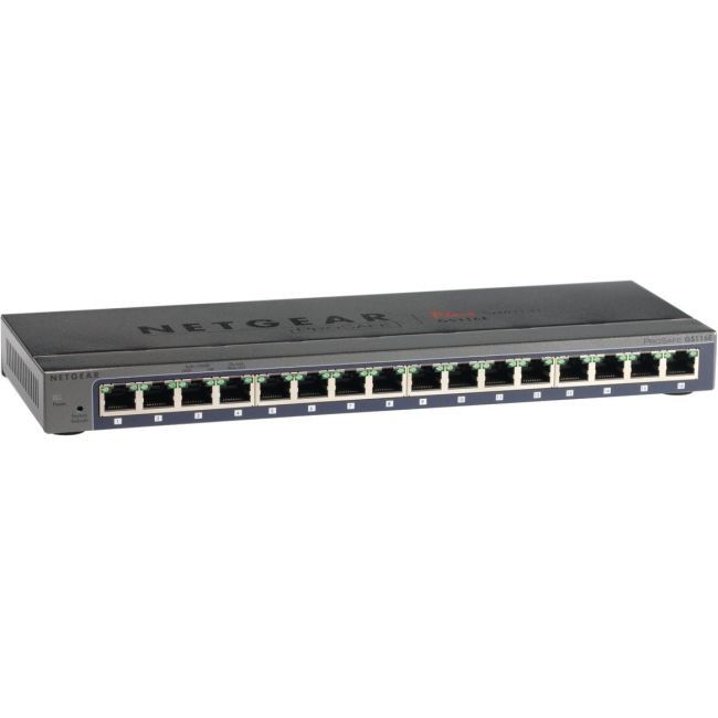 Netgear ProSafe Plus Switch, 16-Port Gigabit Ethernet GS116E-200NAS GS116E