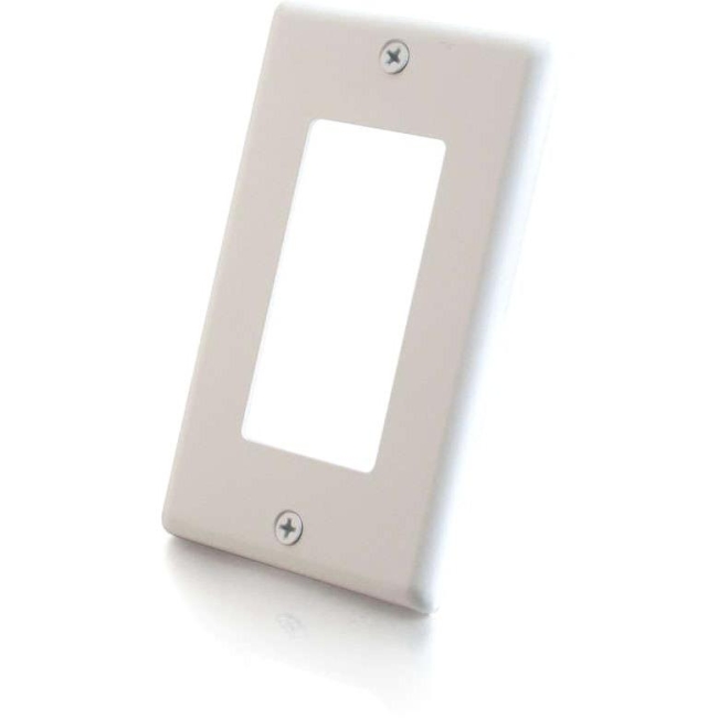 C2G Decora Compatible Single Gang Wall Plate - White 03736