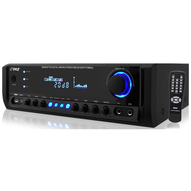 PyleHome 300 Watt Digital Home Stereo Receiver System with USB/SD Memory Readers PT390AU