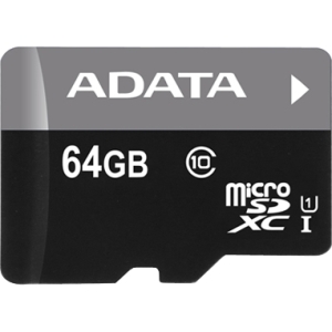 Adata 64GB Premier microSD Extended Capacity (microSDXC) Card - Class 10/UHS-I ASDX64GUICL10-B