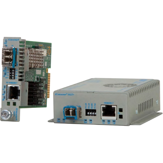 Omnitron 10GBASE-T Ethernet Media Converter 8589N-1 XGT+