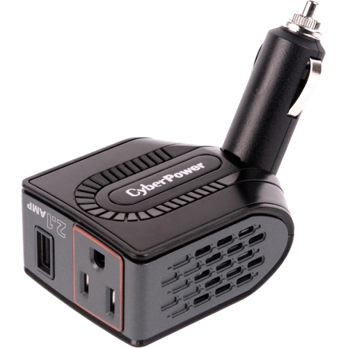 CyberPower Mobile Power Inverter 150W with 2.1A USB Charger and Swivel Head CPS150BURC1