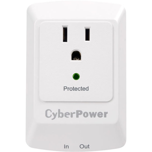 CyberPower Professional 1-Outlet Surge Suppressor with RJ-11 and Wall Tap Plug CSP100TW