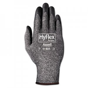 AnsellPro HyFlex Foam Gloves, Dark Gray/Black, Size 10, 12 Pairs ANS1180110 11801-10