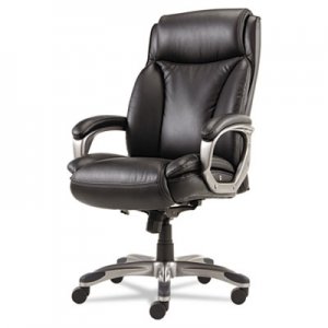 Alera Veon Series Executive High-Back Leather Chair, w/ Coil Spring Cushioning, Black ALEVN4119