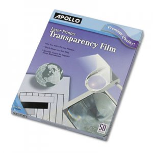 Apollo B/W Laser Transparency Film, Letter, Clear, 50/Box APOCG7060