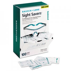 Bausch & Lomb Sight Savers Pre-Moistened Anti-Fog Tissues with Silicone, 100/Box BAL8576 8576