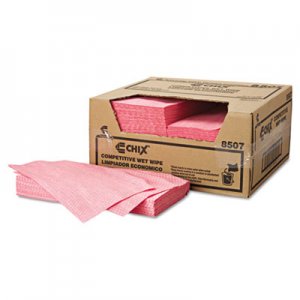 Chix Wet Wipes, 11 1/2 x 24, White/Pink, 200/Carton CHI8507 8507