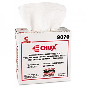 Chix Chux General Purpose Wipers, DRC, 9 1/2 x 16 1/2, White, 900/Carton CHI9070 9070