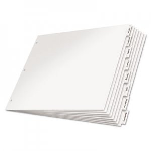 Cardinal Paper Insertable Dividers, 8-Tab, 11 x 17, White Paper/Clear Tabs CRD84815 84815