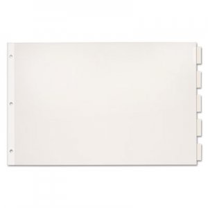Cardinal Paper Insertable Dividers, 5-Tab, 11 x 17, White Paper/Clear Tabs CRD84812 84812