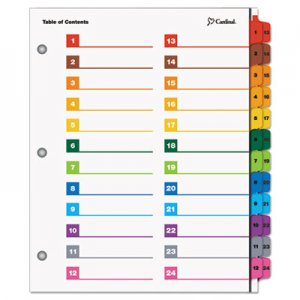 Cardinal OneStep Printable Table of Contents/Dividers, 24-Tab, 11 x 8 1/2, Multicolor CRD60960 60960