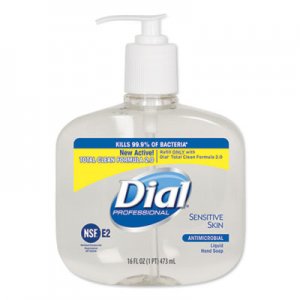 Dial Professional Antimicrobial Soap for Sensitive Skin, 16 oz Pump Bottle, 12/Carton DIA80784 DIA 80784
