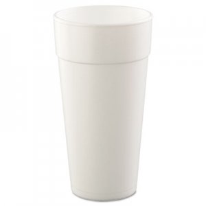Dart Drink Foam Cups, Hot/Cold, 24oz, White, 25/Bag, 20 Bags/Carton DCC24J16 DCC 24J16