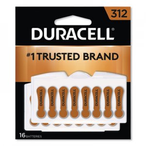 Duracell Button Cell Hearing Aid Battery #312, 16/Pk DURDA312B16ZM09 DA312B16