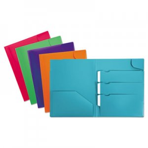 Oxford Divide It Up Four-Pocket Poly Folder, 11 x 8-1/2, Assorted OXF99837 99837