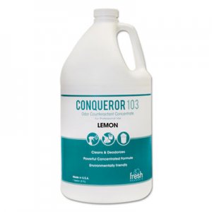 Fresh Products Conqueror 103 Odor Counteractant Concentrate, Lemon, 1 gal Bottle, 4/Carton FRS1WBLE 1-WB-LE