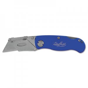 Great Neck Sheffield Folding Lockback Knife, 1 Utility Blade, Blue GNS12113 12113
