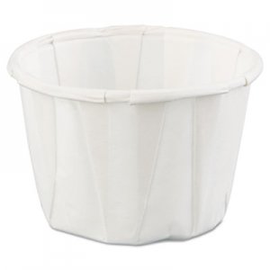 Genpak Squat Paper Portion Cup, 1oz, White, 250/Bag, 20 Bags/Carton GNPF100 GNP F100