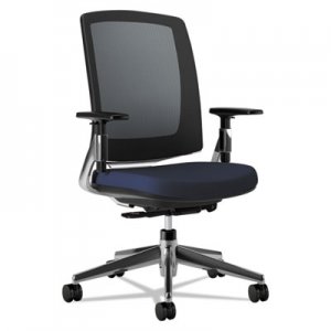 HON Lota Series Mesh Mid-Back Work Chair, Navy Fabric, Polished Aluminum Base 2283VA90PA HON2283VA90PA H2283.VA90.PA