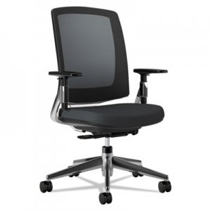 HON Lota Series Mesh Mid-Back Work Chair, Black Fabric, Polished Aluminum Base 2283VA10PA HON2283VA10PA H2283.VA10.PA