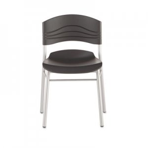 Iceberg Cafrks Chair, Blow Molded Polyethylene, Graphite/Silver, 2/Carton 64517 ICE64517