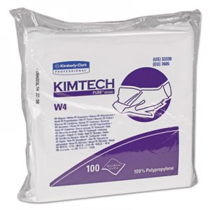 KIMTECH W4 Critical Task Wipers, Flat Double Bag, 12x12, White, 100/Pack, 5 Packs/Carton KCC33330 33330