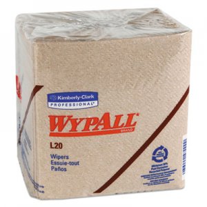 WypAll L20 Towels, 1/4 Fold, 2-Ply, 12 1/2 x 12, Brown, 68/Pack, 12 Packs/Carton KCC47000