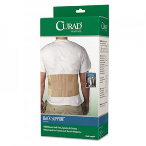 Curad Back Support, Elastic, 33" to 48" Waist Size, 33w 48d x 10h, 6 Stays, Beige MIIORT22000D ORT22200D