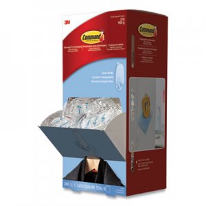 Command Clear Hooks & Strips, Plastic, Medium, 50 Hooks w/50 Adhesive Strips per Carton MMM17091CLRCABP 17091CLRCABP