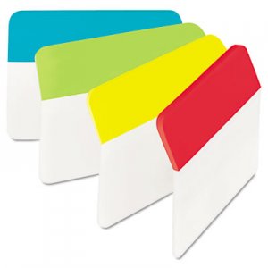 Post-it Tabs Angled Tabs, 2 x 1 1/2, Solid, Aqua/Lime/Red/Yellow, 24/Pack MMM686AALYR 686A-ALYR
