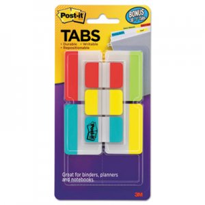 Post-it Tabs Tabs Value Pack, 1" and 2", Aqua/Lime/Red/Yellow, 114/PK MMM686VAD2 686-VAD2