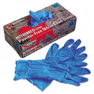 MCR Safety Nitri-Med Disposable Nitrile Gloves, Blue, X-Large, 100/Box MPG6012XL 127-6012XL