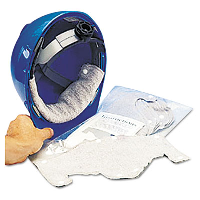 MSA Hard-Hat Sweatband, Cotton, White, One Size Fits All, 10/Pack MSA696688 454-696688
