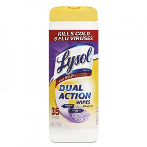 LYSOL Brand Disinfecting Wipes, Dual Action, Citrus, 7 x 8, 35/Canister RAC81143 19200-81143